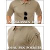 imageTACVASEN Mens Golf Polo Short Sleeve Performance Polo Quick Dry Tactical Polo Shirt Dry Fit Pique Lightweight Shirt10khaki