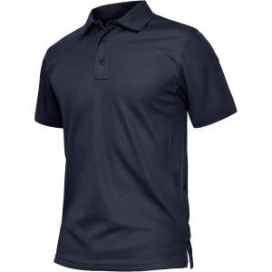 imageTACVASEN Mens Golf Polo Short Sleeve Performance Polo Quick Dry Tactical Polo Shirt Dry Fit Pique Lightweight Shirt02navy