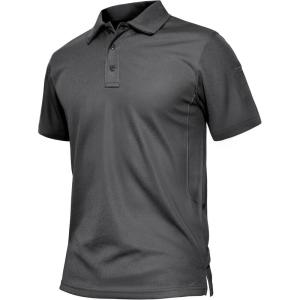 imageTACVASEN Mens Golf Polo Short Sleeve Performance Polo Quick Dry Tactical Polo Shirt Dry Fit Pique Lightweight Shirt03grey