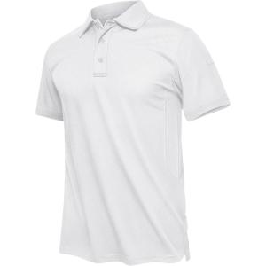 imageTACVASEN Mens Golf Polo Short Sleeve Performance Polo Quick Dry Tactical Polo Shirt Dry Fit Pique Lightweight Shirt04white