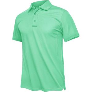 imageTACVASEN Mens Golf Polo Short Sleeve Performance Polo Quick Dry Tactical Polo Shirt Dry Fit Pique Lightweight Shirt05mint Green
