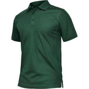 imageTACVASEN Mens Golf Polo Short Sleeve Performance Polo Quick Dry Tactical Polo Shirt Dry Fit Pique Lightweight Shirt08dark Green