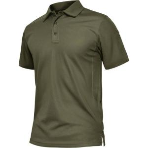 imageTACVASEN Mens Golf Polo Short Sleeve Performance Polo Quick Dry Tactical Polo Shirt Dry Fit Pique Lightweight Shirt09army Green