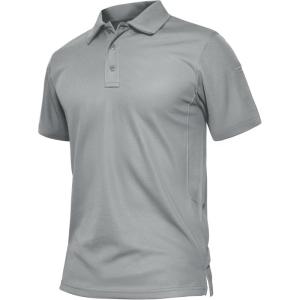 imageTACVASEN Mens Golf Polo Short Sleeve Performance Polo Quick Dry Tactical Polo Shirt Dry Fit Pique Lightweight Shirt11light Grey
