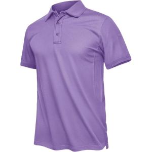 imageTACVASEN Mens Golf Polo Short Sleeve Performance Polo Quick Dry Tactical Polo Shirt Dry Fit Pique Lightweight Shirt15light Purple