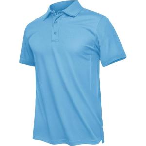 imageTACVASEN Mens Golf Polo Short Sleeve Performance Polo Quick Dry Tactical Polo Shirt Dry Fit Pique Lightweight Shirt20sky Blue
