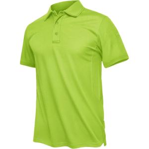 imageTACVASEN Mens Golf Polo Short Sleeve Performance Polo Quick Dry Tactical Polo Shirt Dry Fit Pique Lightweight Shirt30fgreen