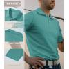 imageTACVASEN Mens Golf Shirt Dry Fit Mens Polo Shirts Short Sleeve Performance Golf Polos for Men with Collar Work Shirts15grey Green