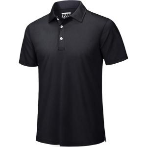 imageTACVASEN Mens Golf Shirt Dry Fit Mens Polo Shirts Short Sleeve Performance Golf Polos for Men with Collar Work Shirts02black