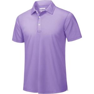 imageTACVASEN Mens Golf Shirt Dry Fit Mens Polo Shirts Short Sleeve Performance Golf Polos for Men with Collar Work Shirts05light Purple