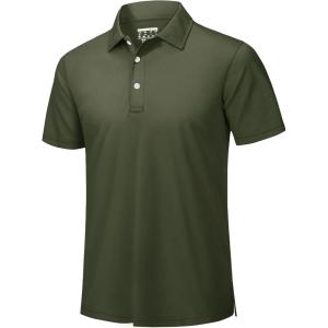 imageTACVASEN Mens Golf Shirt Dry Fit Mens Polo Shirts Short Sleeve Performance Golf Polos for Men with Collar Work Shirts07army Green