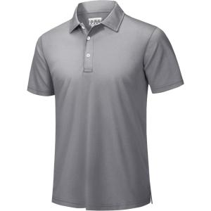 imageTACVASEN Mens Golf Shirt Dry Fit Mens Polo Shirts Short Sleeve Performance Golf Polos for Men with Collar Work Shirts09light Grey