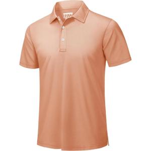 imageTACVASEN Mens Golf Shirt Dry Fit Mens Polo Shirts Short Sleeve Performance Golf Polos for Men with Collar Work Shirts11apricot
