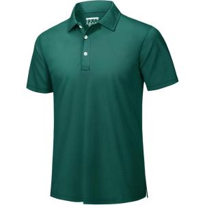 imageTACVASEN Mens Golf Shirt Dry Fit Mens Polo Shirts Short Sleeve Performance Golf Polos for Men with Collar Work Shirts14emerald Green