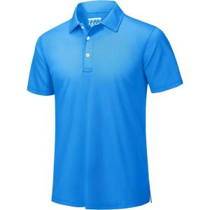 imageTACVASEN Mens Golf Shirt Dry Fit Mens Polo Shirts Short Sleeve Performance Golf Polos for Men with Collar Work Shirts17azure