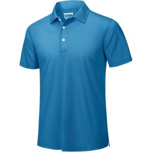 imageTACVASEN Mens Golf Shirt Dry Fit Mens Polo Shirts Short Sleeve Performance Golf Polos for Men with Collar Work Shirts18blue Green