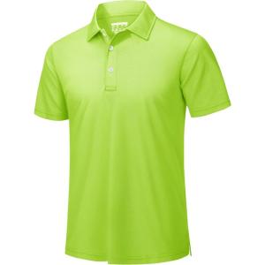 imageTACVASEN Mens Golf Shirt Dry Fit Mens Polo Shirts Short Sleeve Performance Golf Polos for Men with Collar Work Shirts19yellow Green
