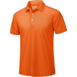 imageTACVASEN Mens Golf Shirt Dry Fit Mens Polo Shirts Short Sleeve Performance Golf Polos for Men with Collar Work Shirts20orange