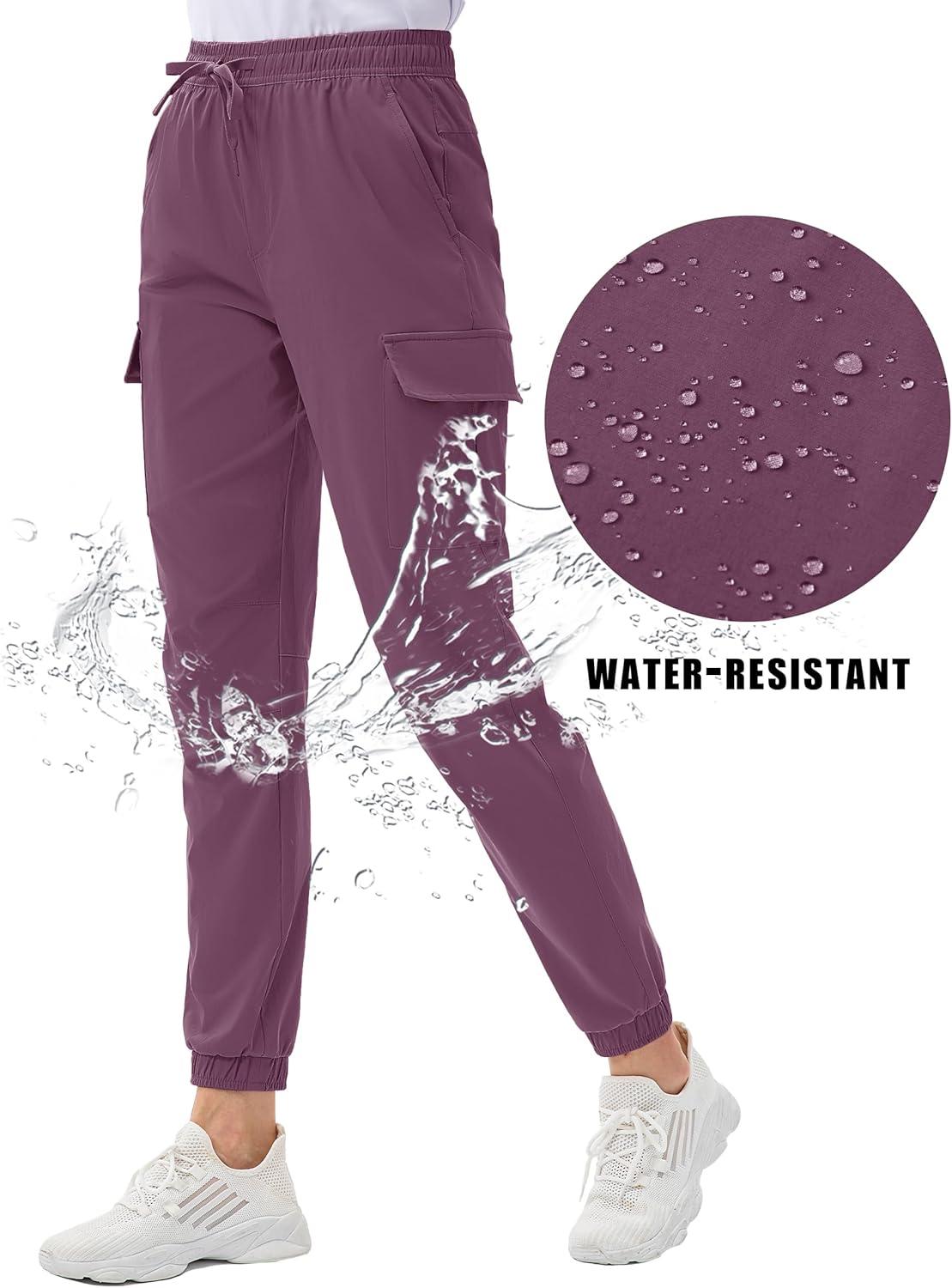 imageTACVASEN Running Pants for Women Lightweight Cooling Active Daily Pant Purple Red S