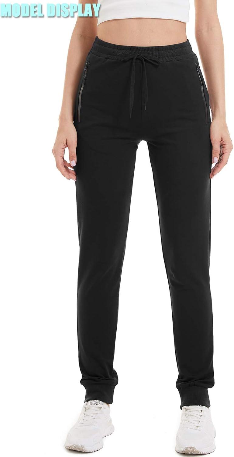 imageTACVASEN Womens Athletic Pants Breathable Yoga Sweatpants Gym Workout Sportwear Black S