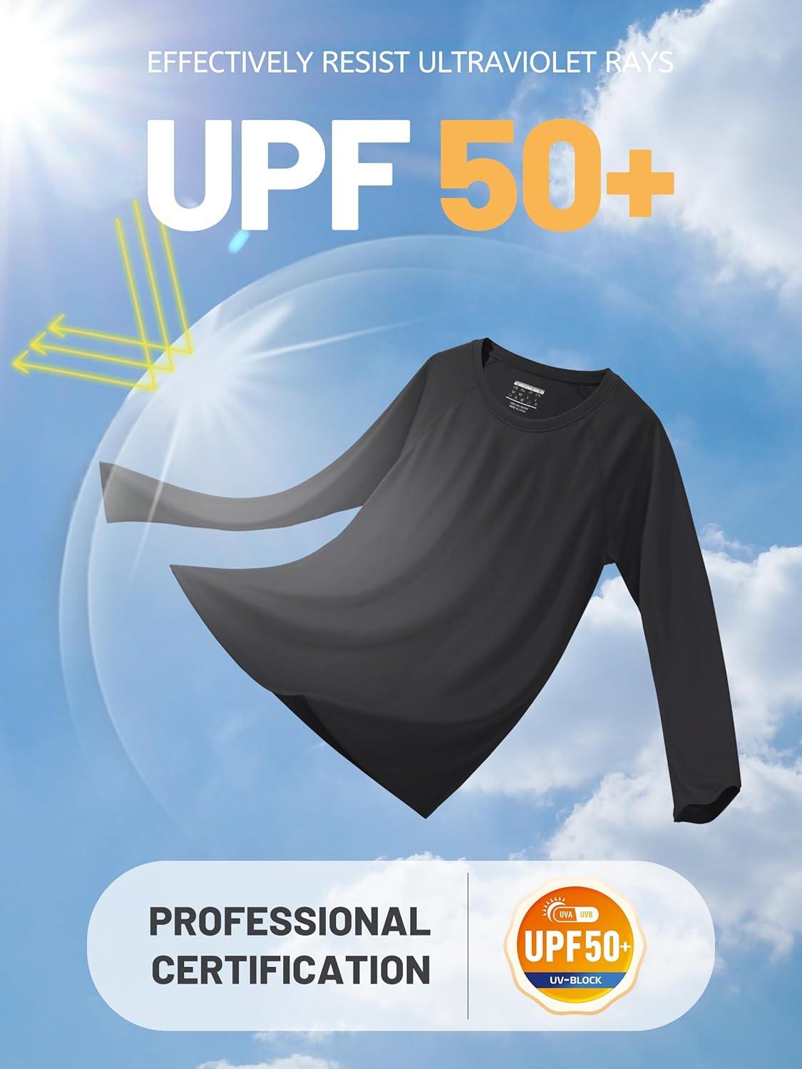 imageTACVASEN Womens Long Sleeve Rash Guard UPF 50 UV Sun Shirts Quick Dry Swim Shirt Hiking TopsBlack