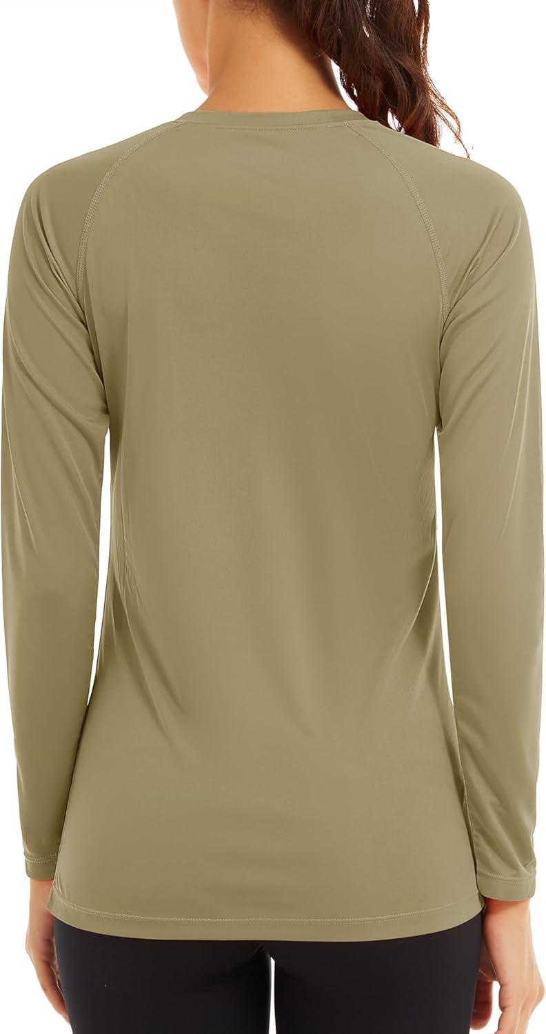 imageTACVASEN Womens Long Sleeve Rash Guard UPF 50 UV Sun Shirts Quick Dry Swim Shirt Hiking TopsDgreen