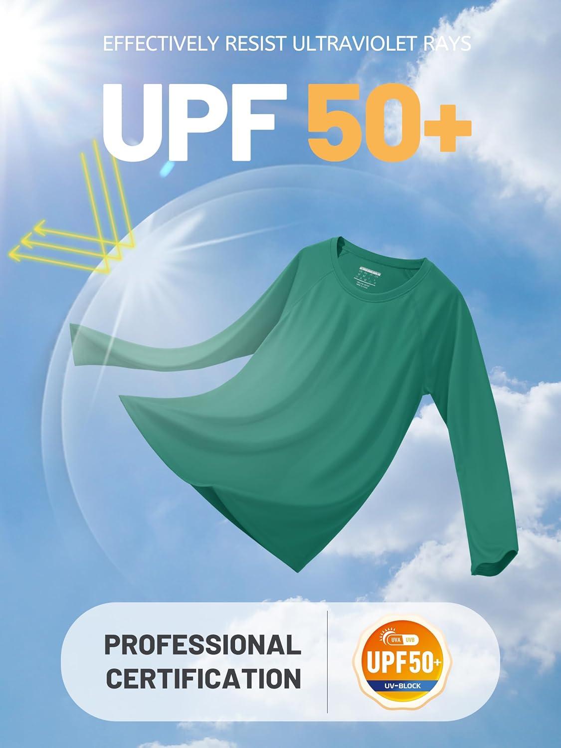 imageTACVASEN Womens Long Sleeve Rash Guard UPF 50 UV Sun Shirts Quick Dry Swim Shirt Hiking TopsEgreen