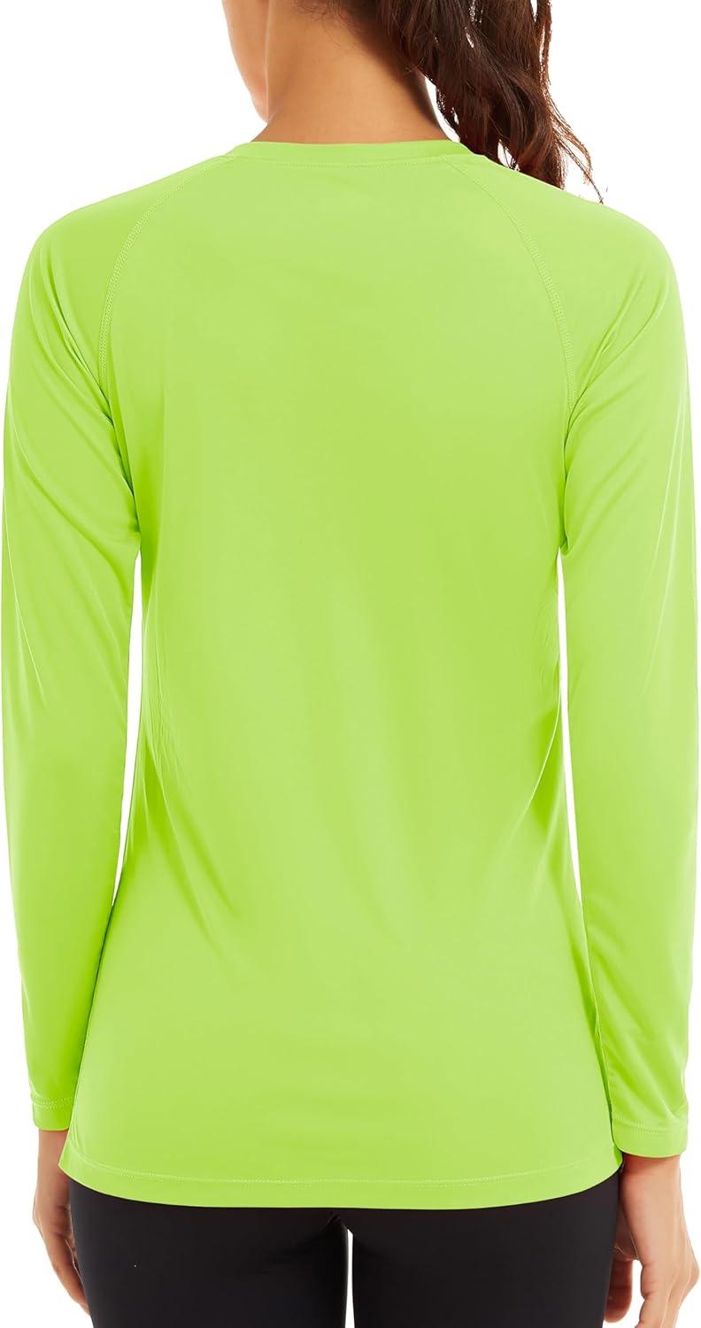imageTACVASEN Womens Long Sleeve Rash Guard UPF 50 UV Sun Shirts Quick Dry Swim Shirt Hiking TopsFgreen