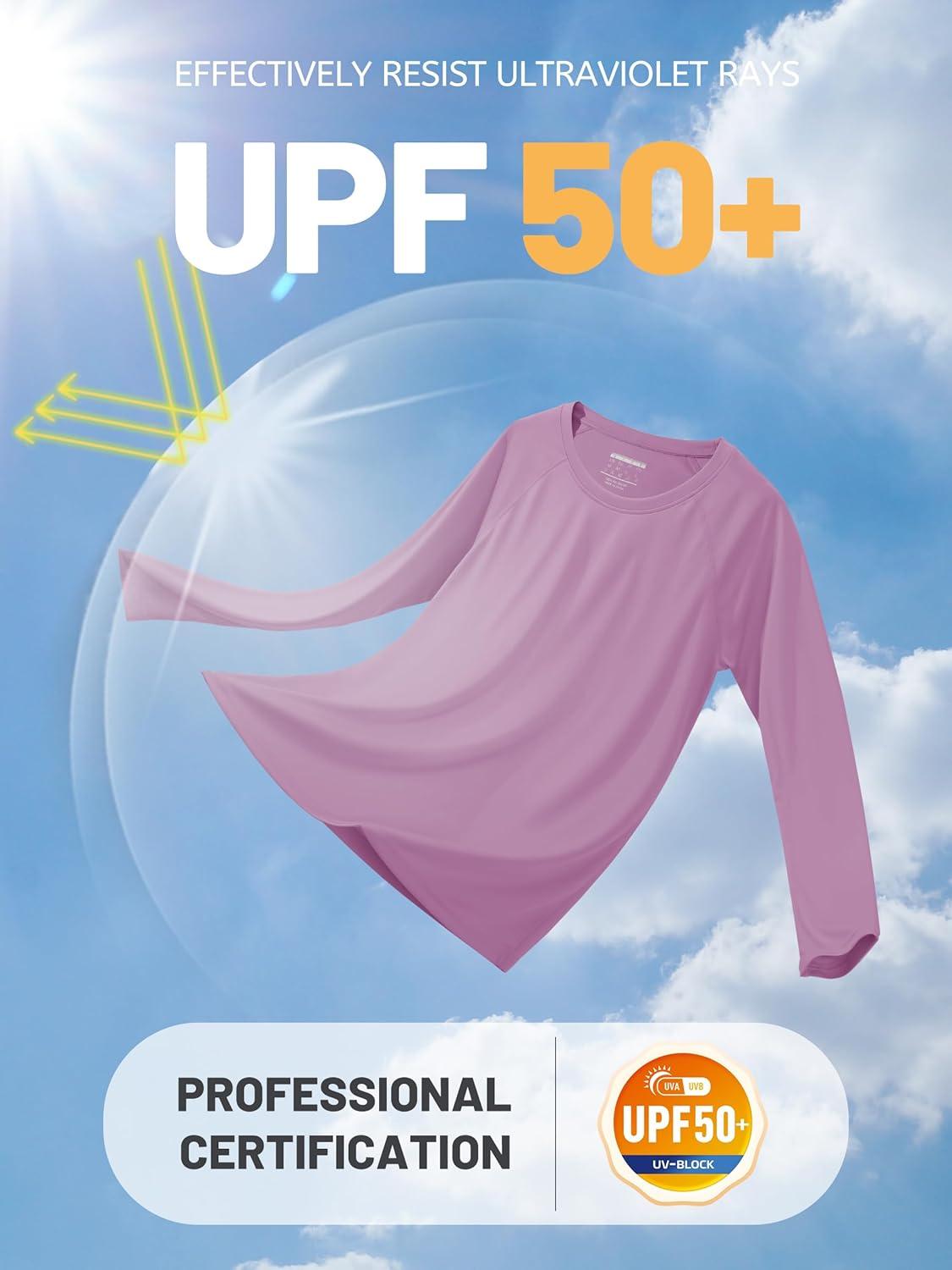 imageTACVASEN Womens Long Sleeve Rash Guard UPF 50 UV Sun Shirts Quick Dry Swim Shirt Hiking TopsGrey Purple