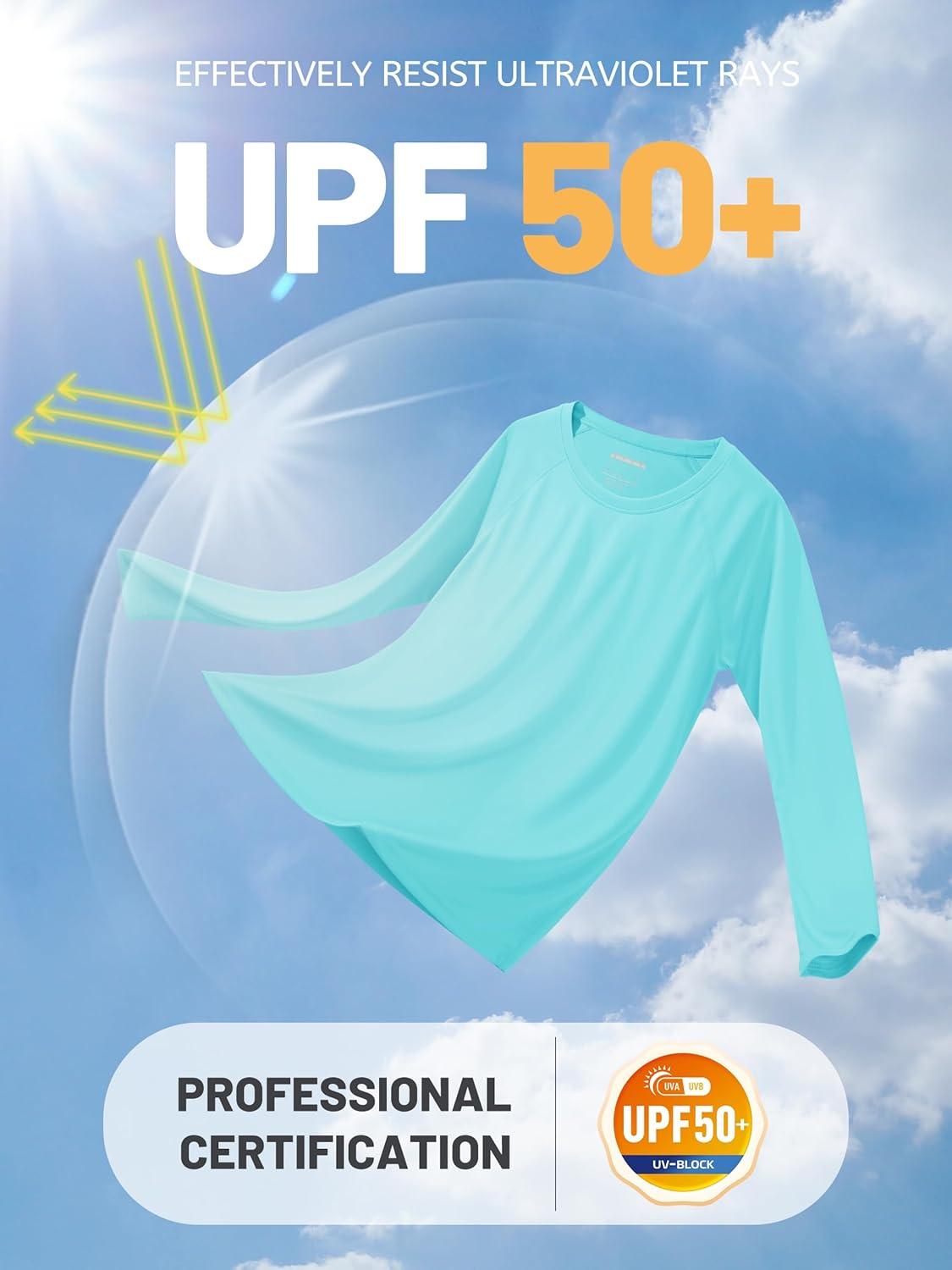imageTACVASEN Womens Long Sleeve Rash Guard UPF 50 UV Sun Shirts Quick Dry Swim Shirt Hiking TopsLake Blue