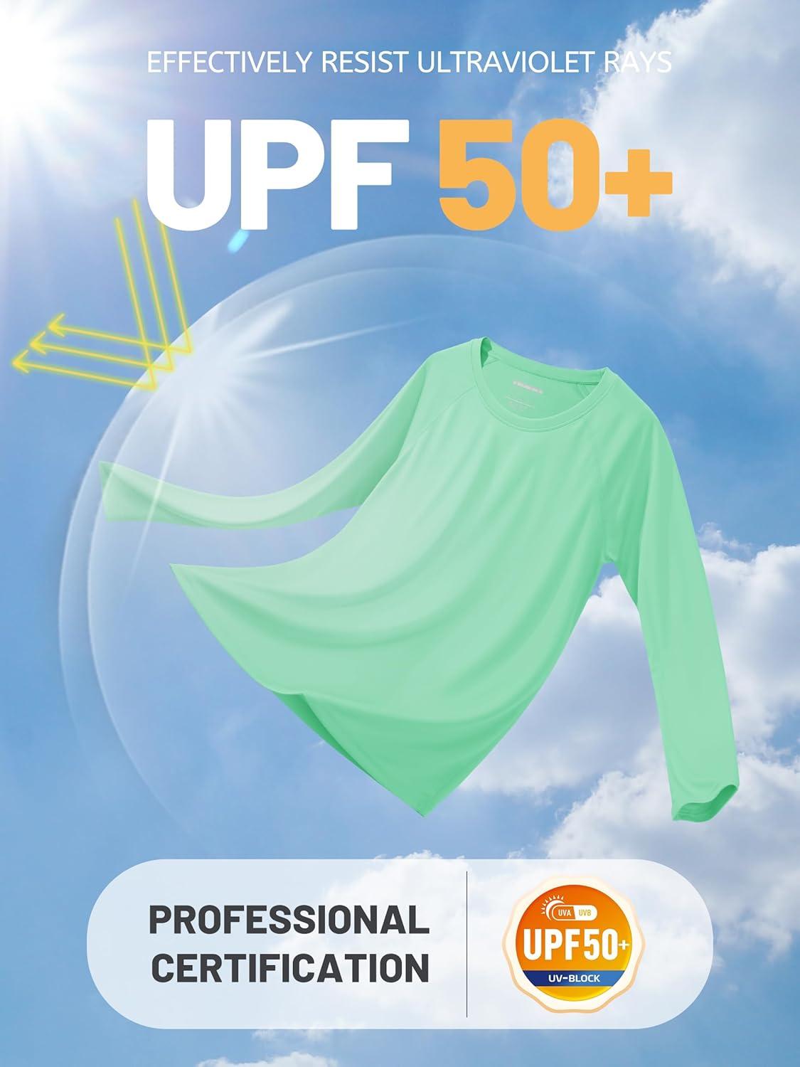 imageTACVASEN Womens Long Sleeve Rash Guard UPF 50 UV Sun Shirts Quick Dry Swim Shirt Hiking TopsMint Green