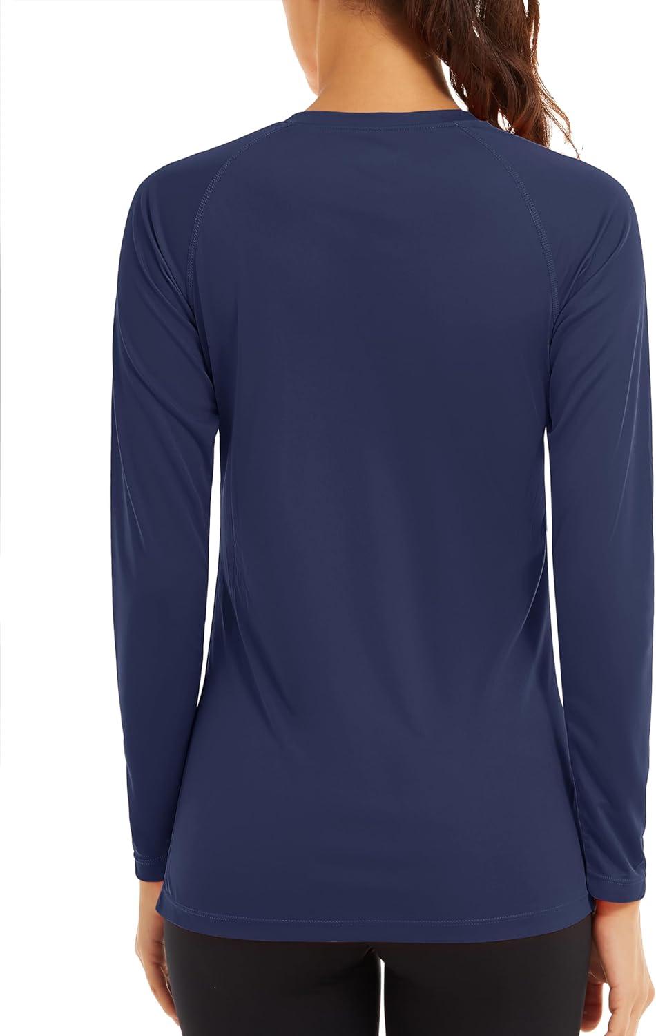 imageTACVASEN Womens Long Sleeve Rash Guard UPF 50 UV Sun Shirts Quick Dry Swim Shirt Hiking TopsNavy