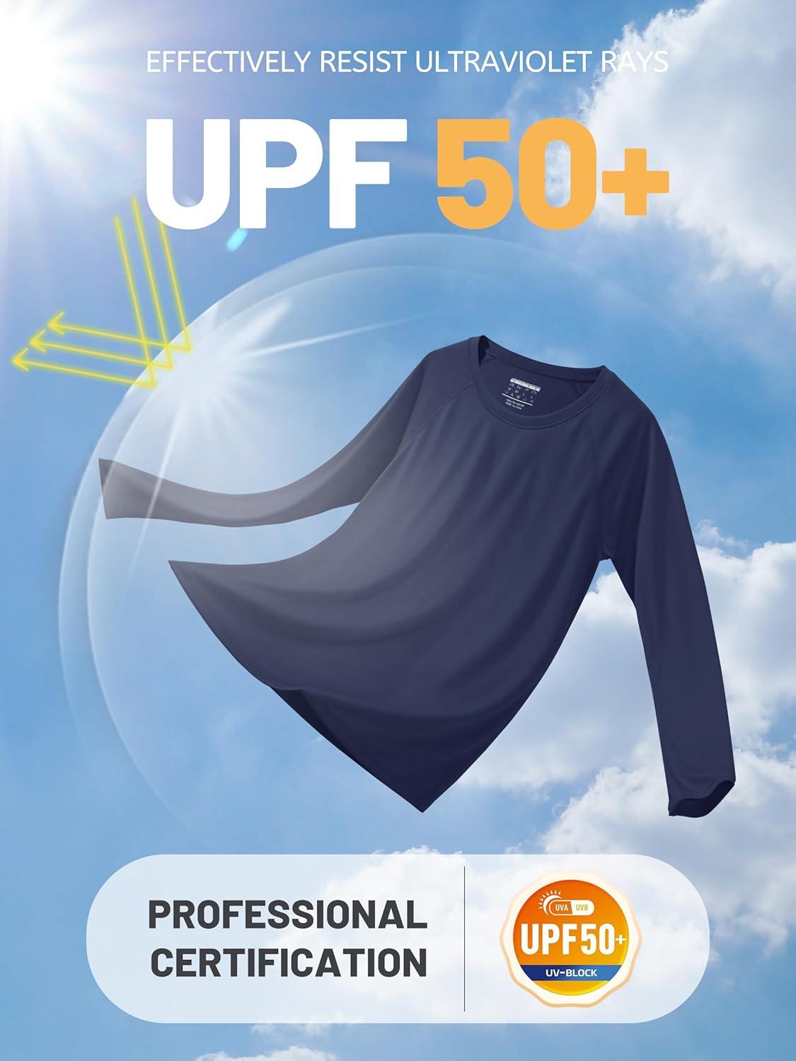 imageTACVASEN Womens Long Sleeve Rash Guard UPF 50 UV Sun Shirts Quick Dry Swim Shirt Hiking TopsNavy