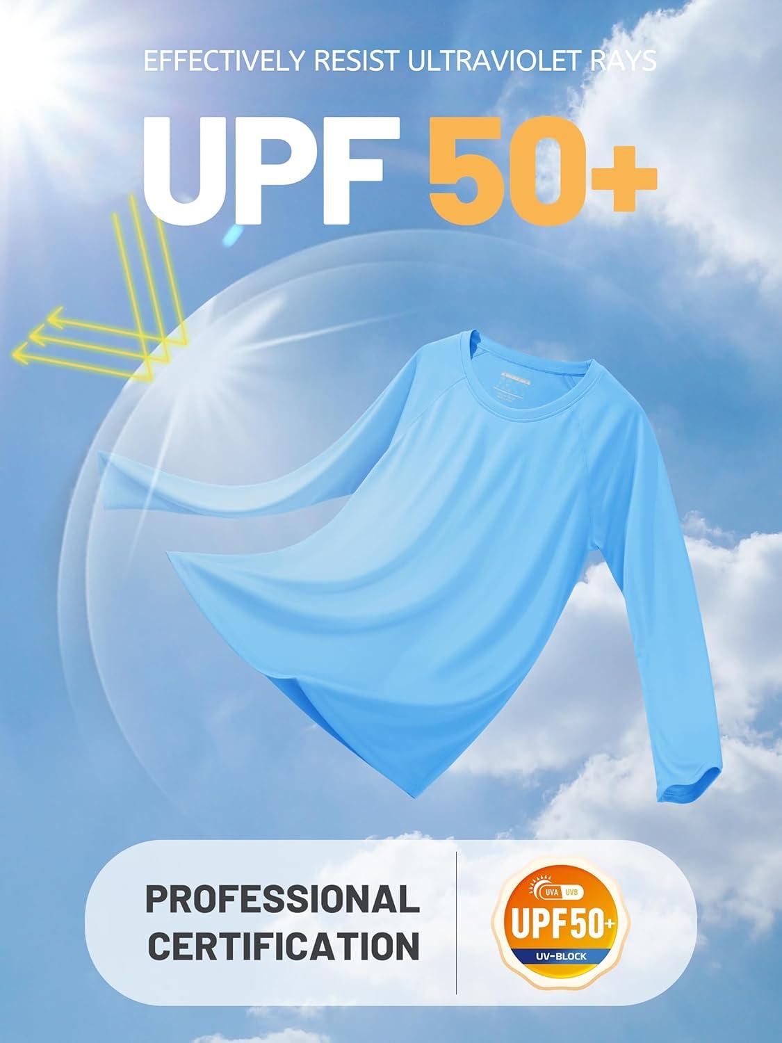 imageTACVASEN Womens Long Sleeve Rash Guard UPF 50 UV Sun Shirts Quick Dry Swim Shirt Hiking TopsWaterfall Blue