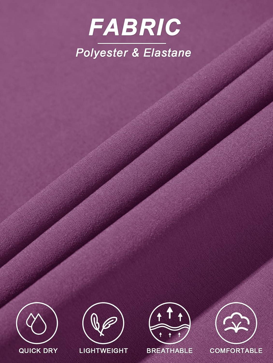 imageTACVASEN Womens Running Pants with Drawstring Breathable Gym Workout Trousers Purple M