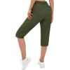imageTACVASEN Womens Cargo Capris Hiking Pants Lightweight Quick Dry Travel Long Shorts Golf Casual Summer Zipper PocketsArmy Green