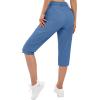 imageTACVASEN Womens Cargo Capris Hiking Pants Lightweight Quick Dry Travel Long Shorts Golf Casual Summer Zipper PocketsBlue Grey