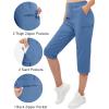 imageTACVASEN Womens Cargo Capris Hiking Pants Lightweight Quick Dry Travel Long Shorts Golf Casual Summer Zipper PocketsBlue Grey