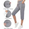 imageTACVASEN Womens Cargo Capris Hiking Pants Lightweight Quick Dry Travel Long Shorts Golf Casual Summer Zipper PocketsLight Grey