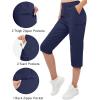 imageTACVASEN Womens Cargo Capris Hiking Pants Lightweight Quick Dry Travel Long Shorts Golf Casual Summer Zipper PocketsNavy