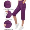 imageTACVASEN Womens Cargo Capris Hiking Pants Lightweight Quick Dry Travel Long Shorts Golf Casual Summer Zipper PocketsPurple Red