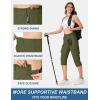 imageTACVASEN Womens Cargo Capris Lightweight Hiking Capri Pants with Pockets Water Resistant Summer Travel Outdoor CasualArmy Green
