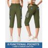 imageTACVASEN Womens Cargo Capris Lightweight Hiking Capri Pants with Pockets Water Resistant Summer Travel Outdoor CasualArmy Green