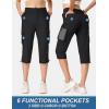 imageTACVASEN Womens Cargo Capris Lightweight Hiking Capri Pants with Pockets Water Resistant Summer Travel Outdoor CasualBlack