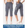 imageTACVASEN Womens Cargo Capris Lightweight Hiking Capri Pants with Pockets Water Resistant Summer Travel Outdoor CasualDark Grey