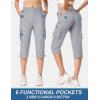 imageTACVASEN Womens Cargo Capris Lightweight Hiking Capri Pants with Pockets Water Resistant Summer Travel Outdoor CasualLight Grey
