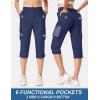 imageTACVASEN Womens Cargo Capris Lightweight Hiking Capri Pants with Pockets Water Resistant Summer Travel Outdoor CasualNavy