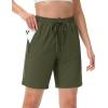 imageTACVASEN Womens Hiking Shorts Quick Dry Lightweight 8quot Water Resistant Athletic Shorts with Pockets Outdoor Golf ActiveArmy Green