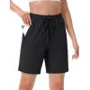 imageTACVASEN Womens Hiking Shorts Quick Dry Lightweight 8quot Water Resistant Athletic Shorts with Pockets Outdoor Golf ActiveBlack