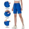 imageTACVASEN Womens Hiking Shorts Quick Dry Lightweight 8quot Water Resistant Athletic Shorts with Pockets Outdoor Golf ActiveBlue